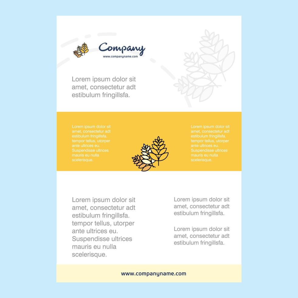 sjabloon lay-out voor tarwe comany profiel jaar- verslag doen van presentaties brochure brochure vector achtergrond