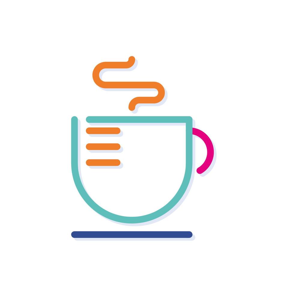 abstract kleurrijk heet koffie kop logo icoon. modern lijnen met nieuw knal kunst kleuren. stoutmoedig lijn schoon stijl sjabloon set. vector