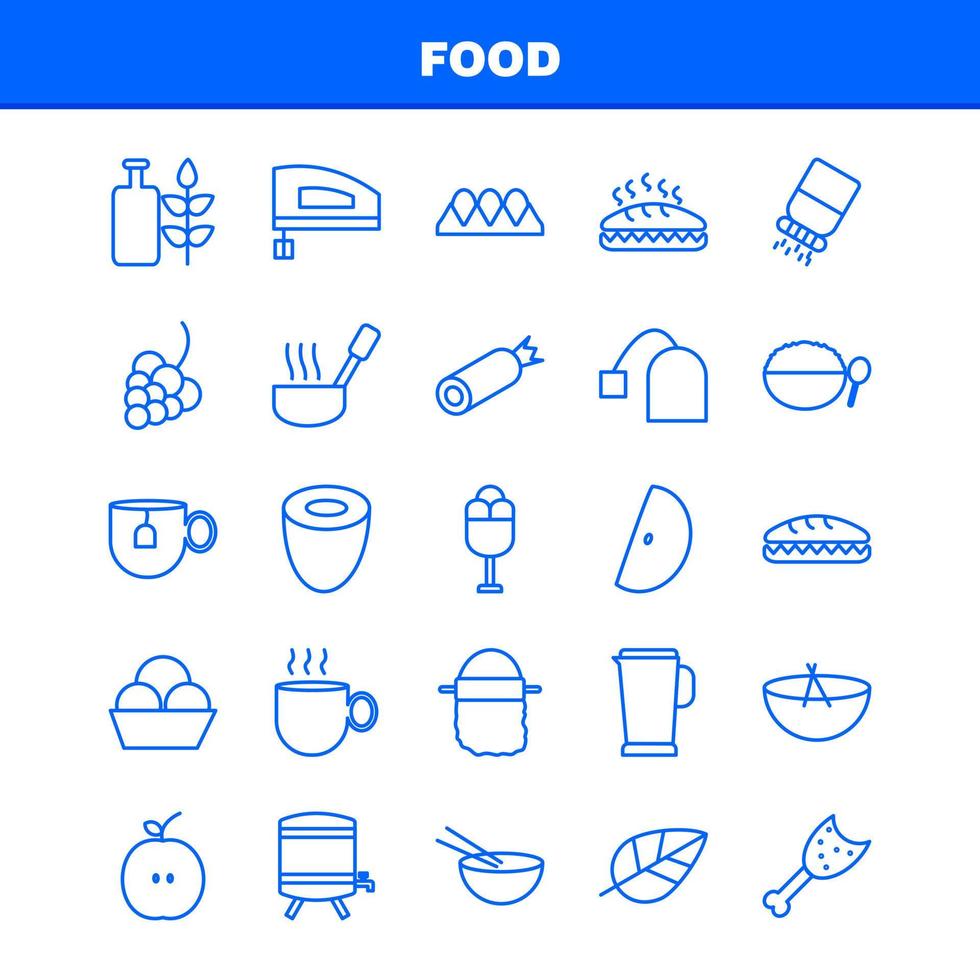 voedsel lijn pictogrammen reeks voor infographics mobiel uxui uitrusting en afdrukken ontwerp omvatten pot Koken voedsel maaltijd waterkoker thee voedsel maaltijd verzameling modern infographic logo en pictogram vector