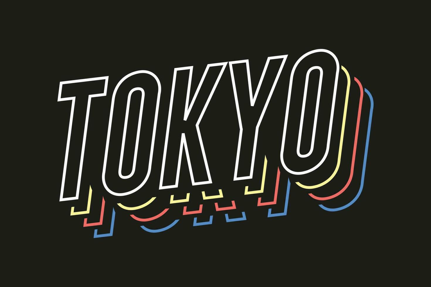 nieuw het beste professioneel kleurrijk voorraad tekst effect tokyo typografie t-shirt ontwerp voor afdrukken vector