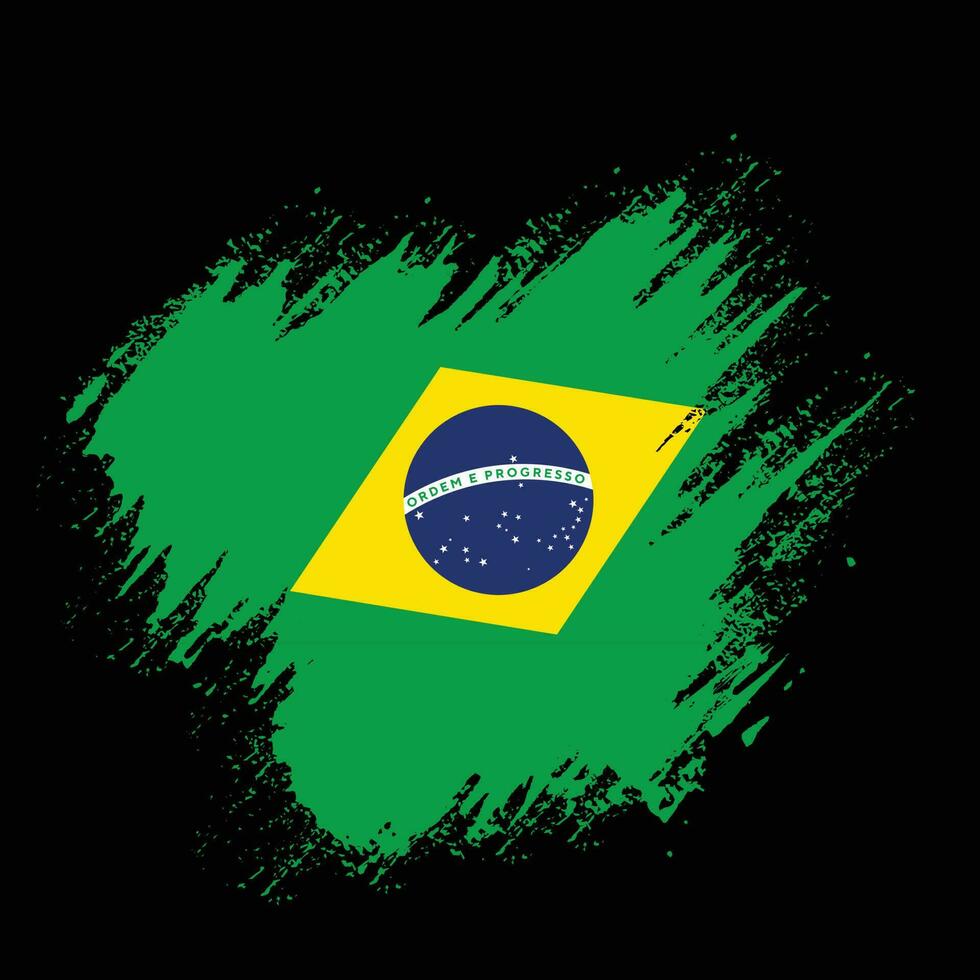 nieuw verontrust Brazilië grunge vlag vector