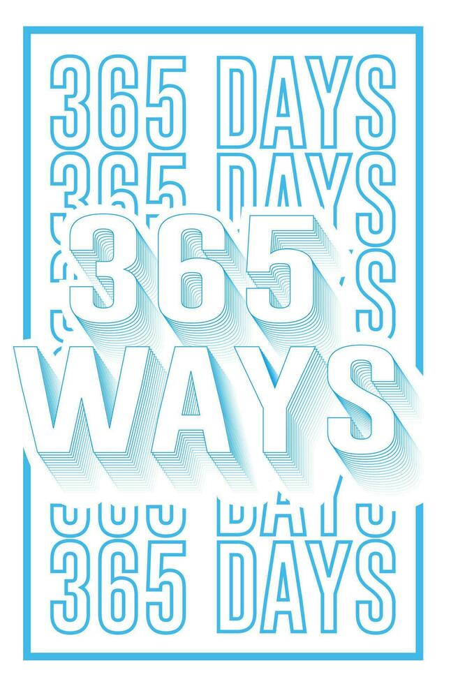 365 dagen 365 manieren professioneel tekst effect typografie ontwerp vector