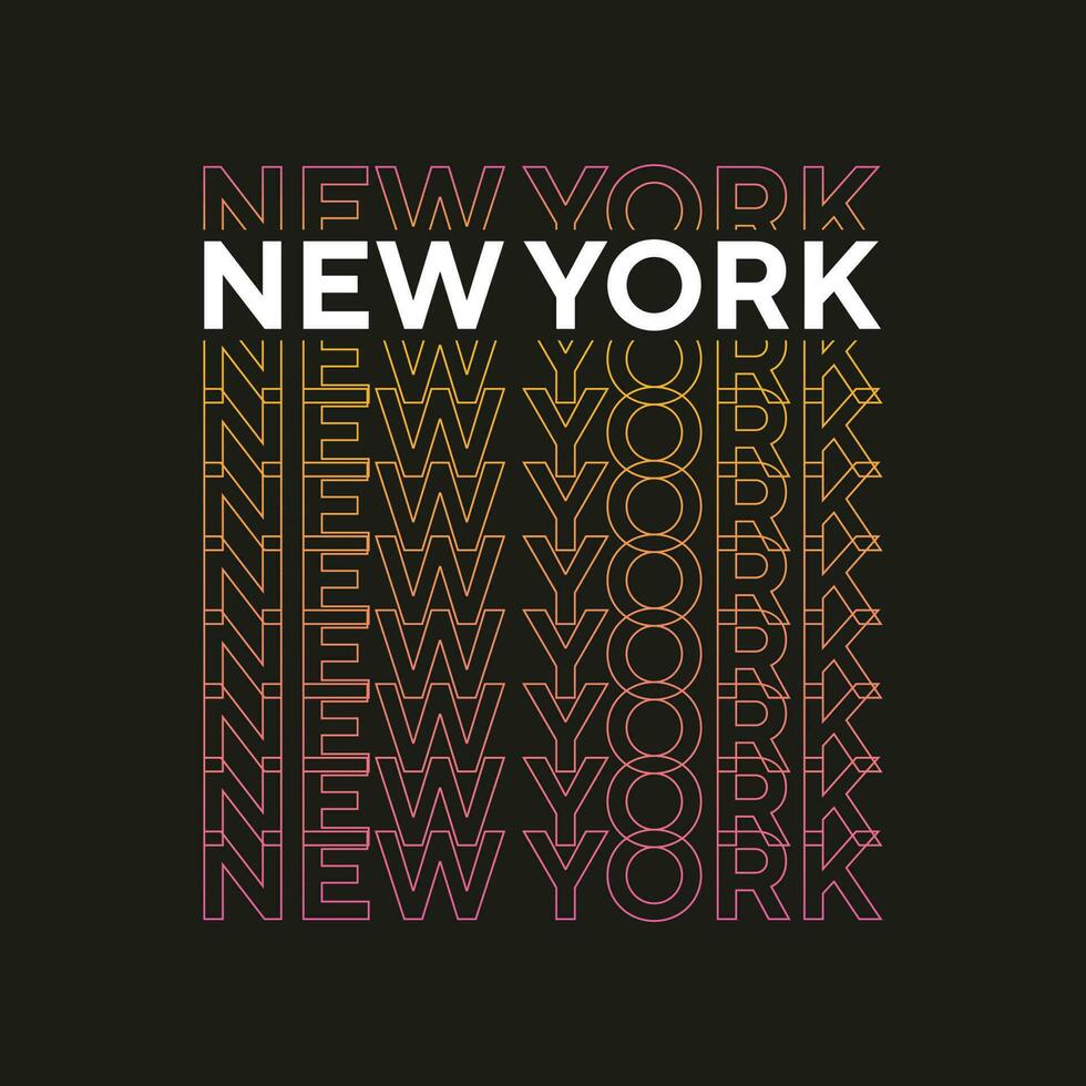 nieuw york helling gemakkelijk tekst effect professioneel typografie t overhemd ontwerp voor afdrukken vector