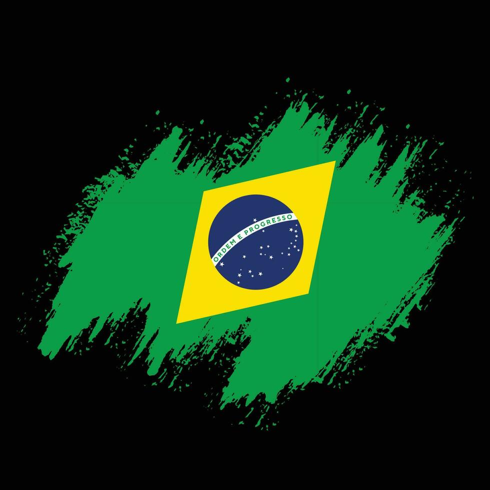 borstel effect Brazilië grunge structuur vlag vector