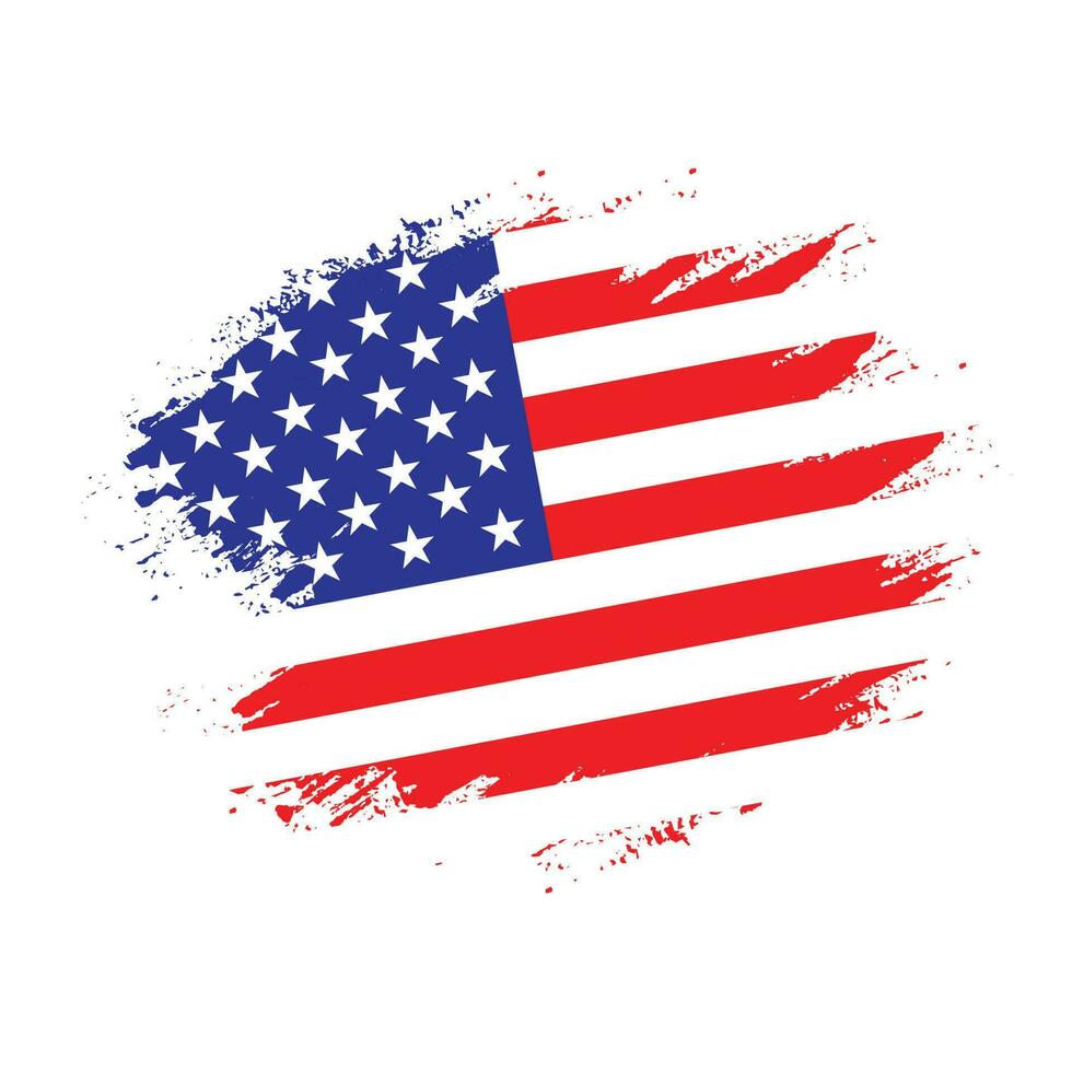 Amerikaans hand- verf kleurrijk vlag vector