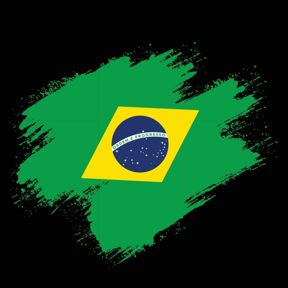 plons nieuw Brazilië grunge structuur vlag vector