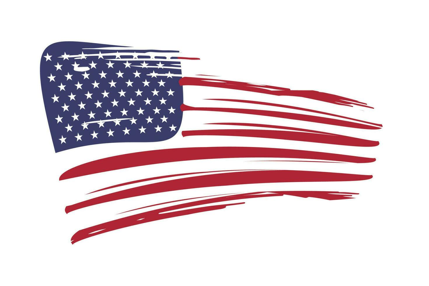 nieuw het beste borstel beroerte de Verenigde staten van Amerika of grunge structuur stijl kleurrijk Verenigde Staten van Amerika vlag ontwerp vector