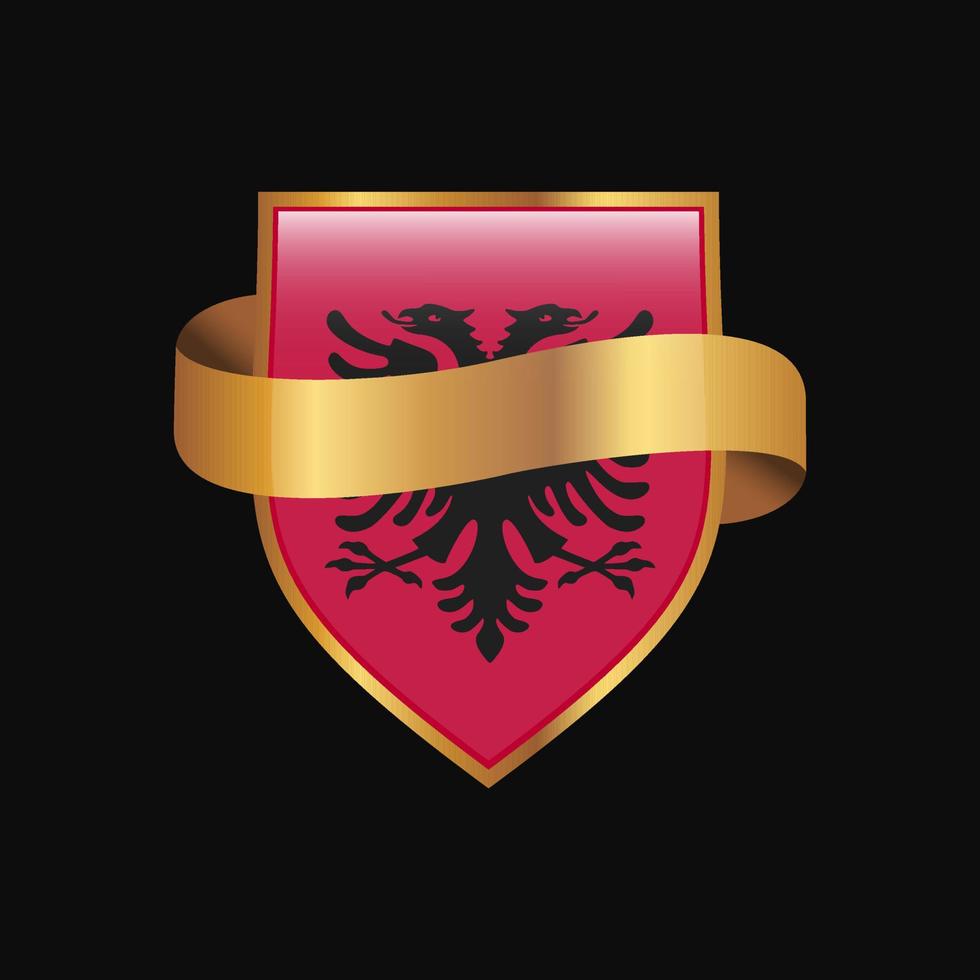 Albanië vlag gouden insigne ontwerp vector
