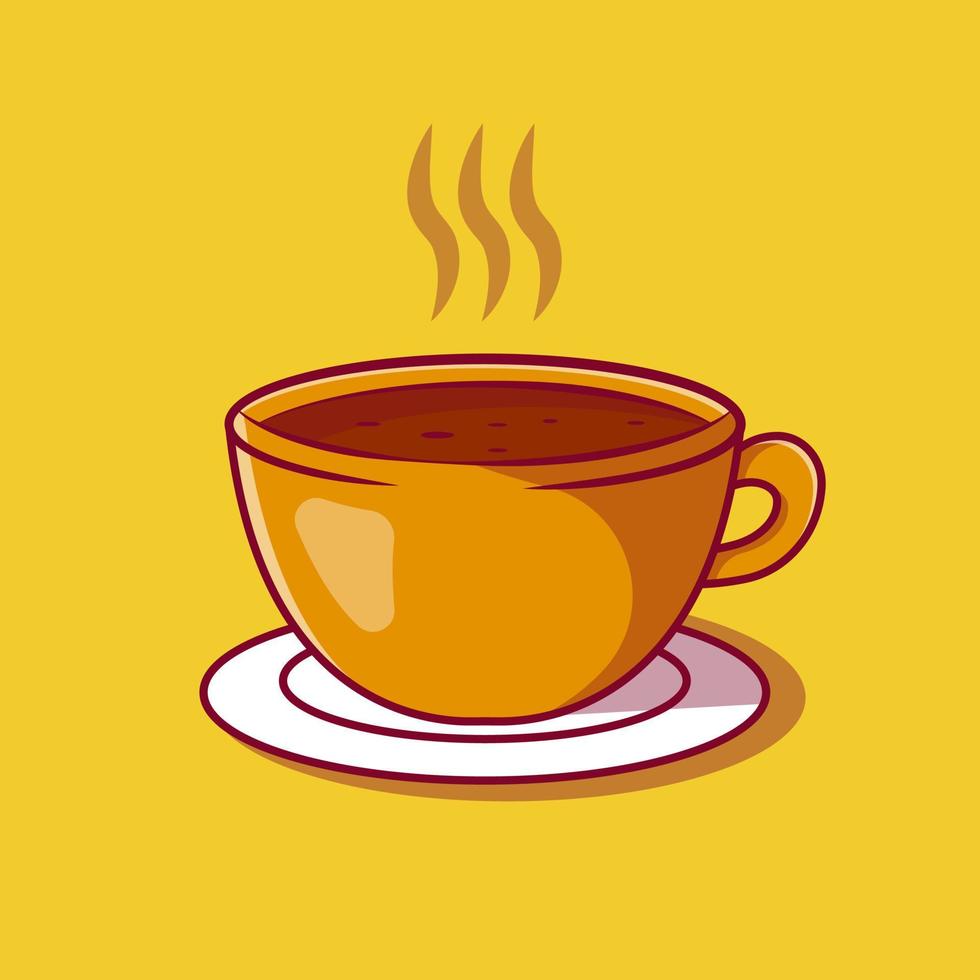 een kop van koffie vector illustratie. koffie met logo ontwerp illustratie