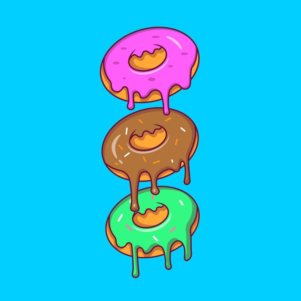 donut illustratie in tekenfilm stijl. reeks van donut icoon vector. donuts icoon ontwerp vector