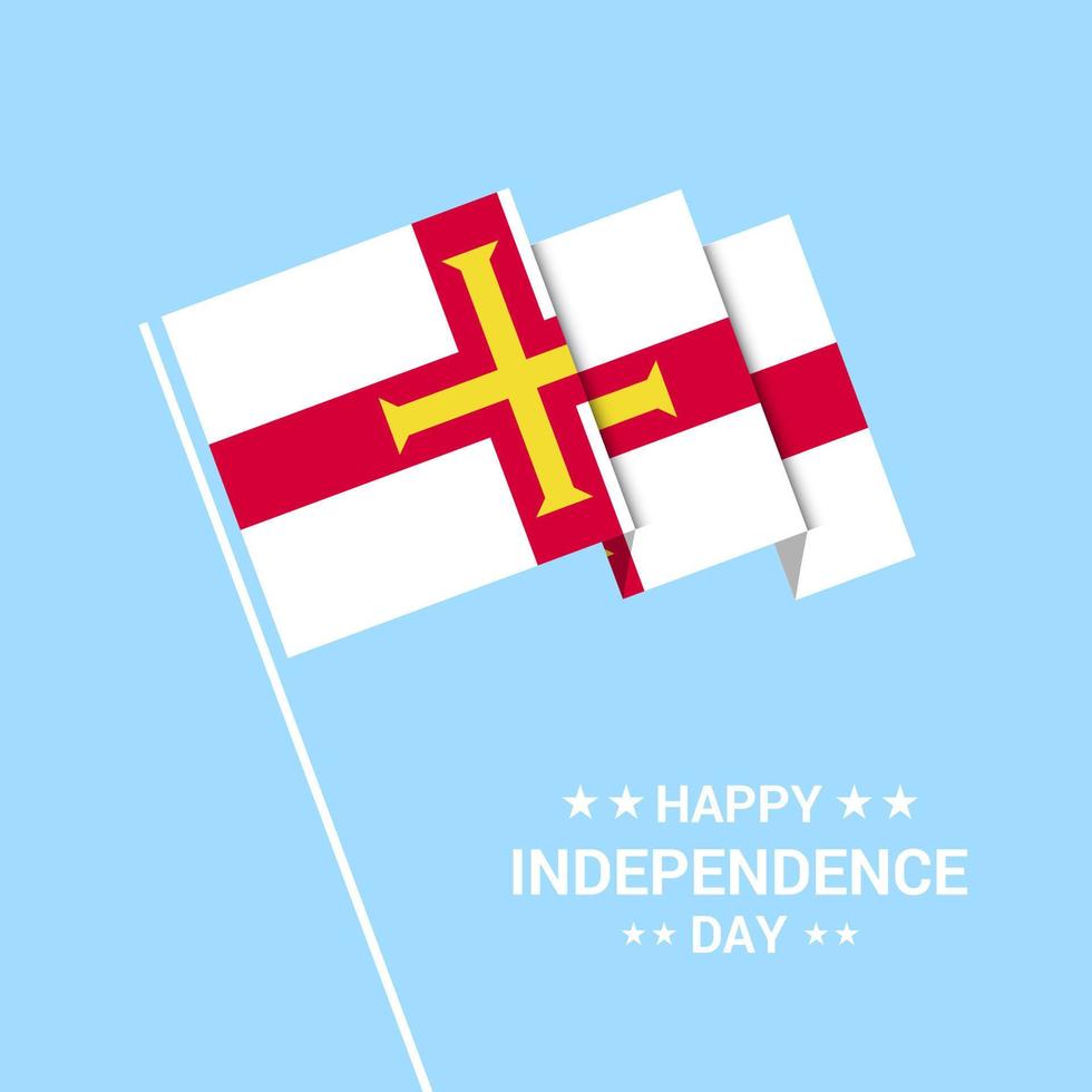 Guernsey onafhankelijkheid dag typografisch ontwerp met vlag vector