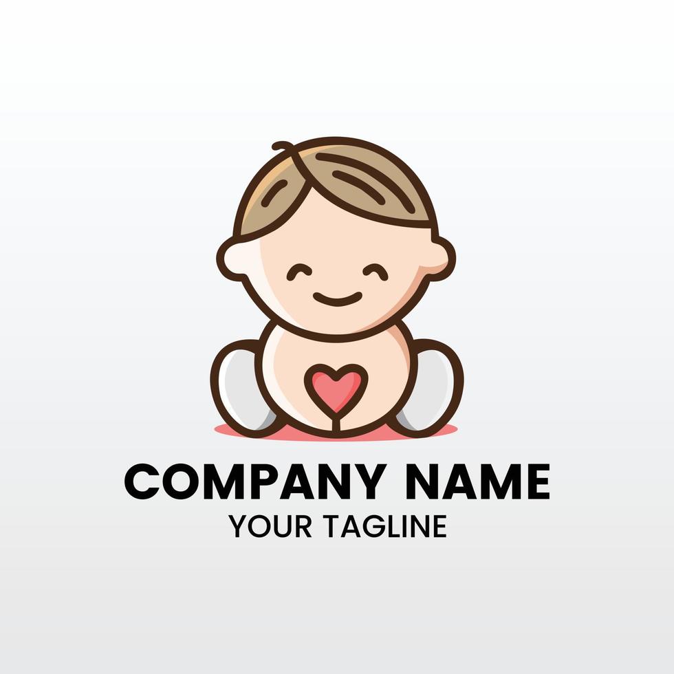 minimalistische schattig baby inspirerend logo sjabloon vector