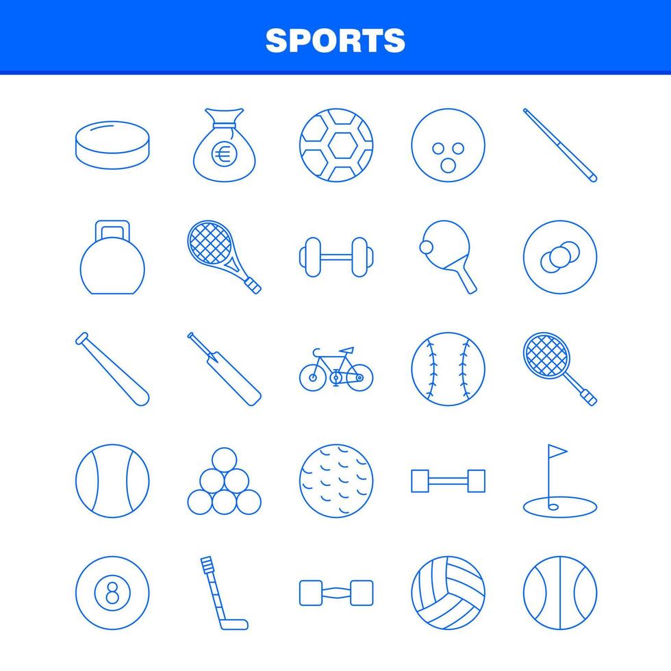 sport- lijn icoon voor web afdrukken en mobiel uxui uitrusting zo net zo basketbal stok knuppel sport- knuppel krekel knuppel krekel pictogram pak vector