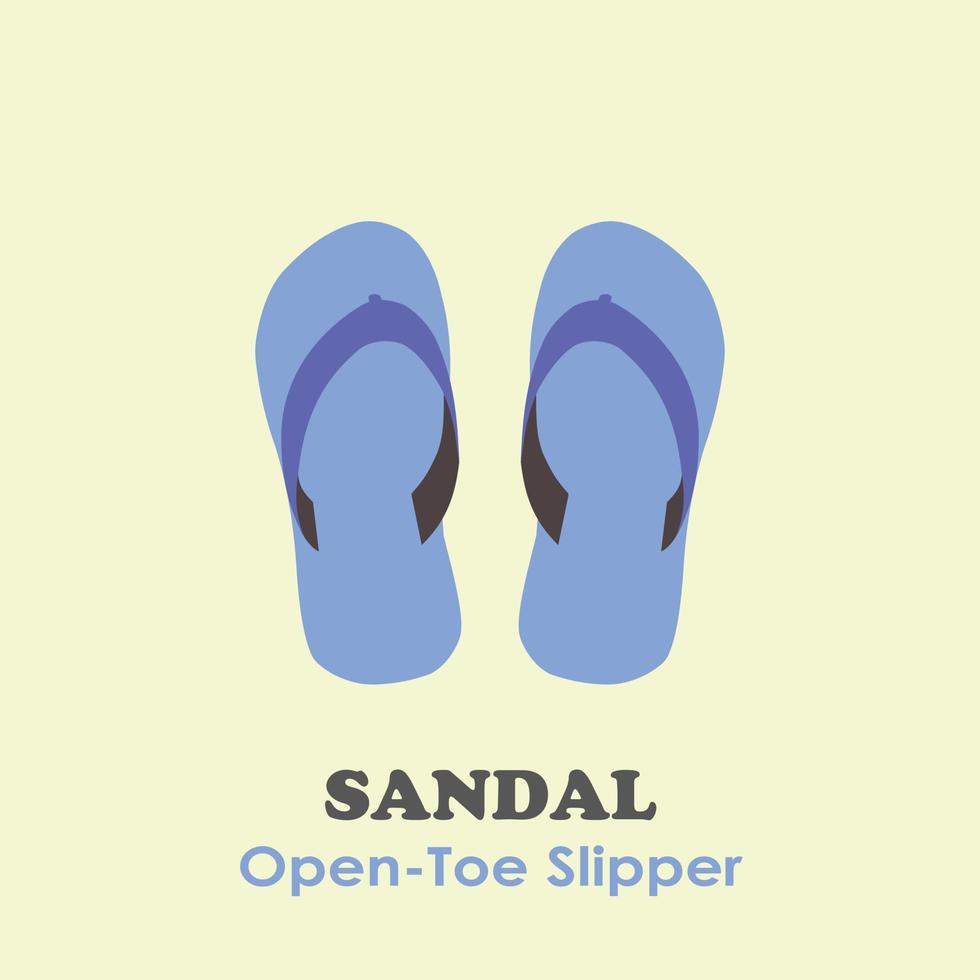 sandaal of open teen pantoffel Aan geel achtergrond vlak vector illustraties