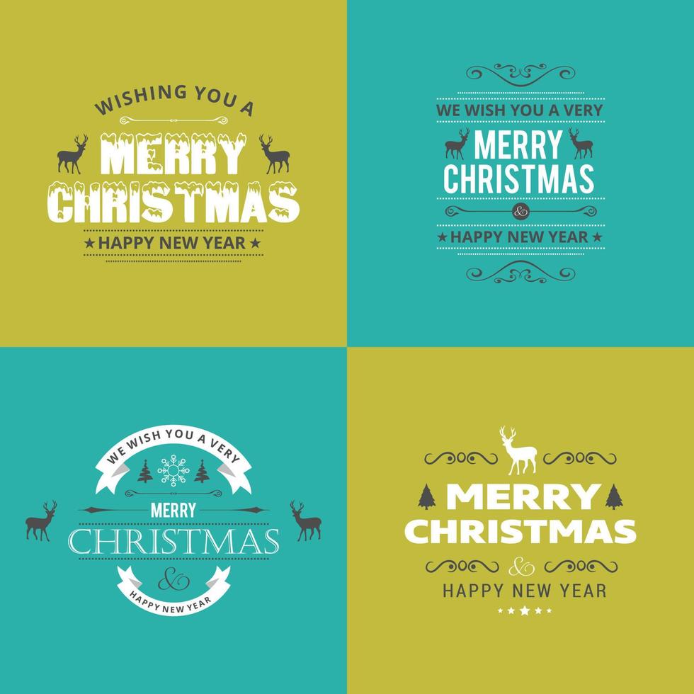 vrolijk Kerstmis creatief ontwerp met typografie vector