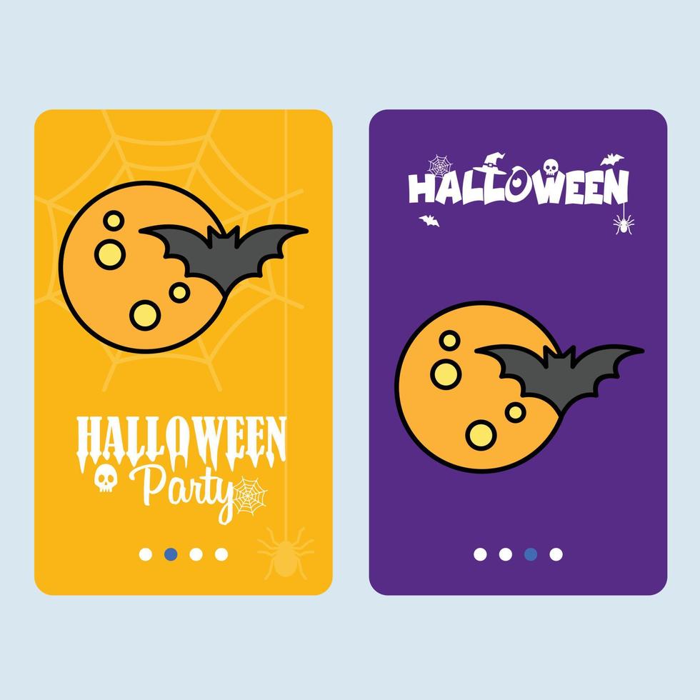 gelukkig halloween uitnodiging ontwerp met maan vector