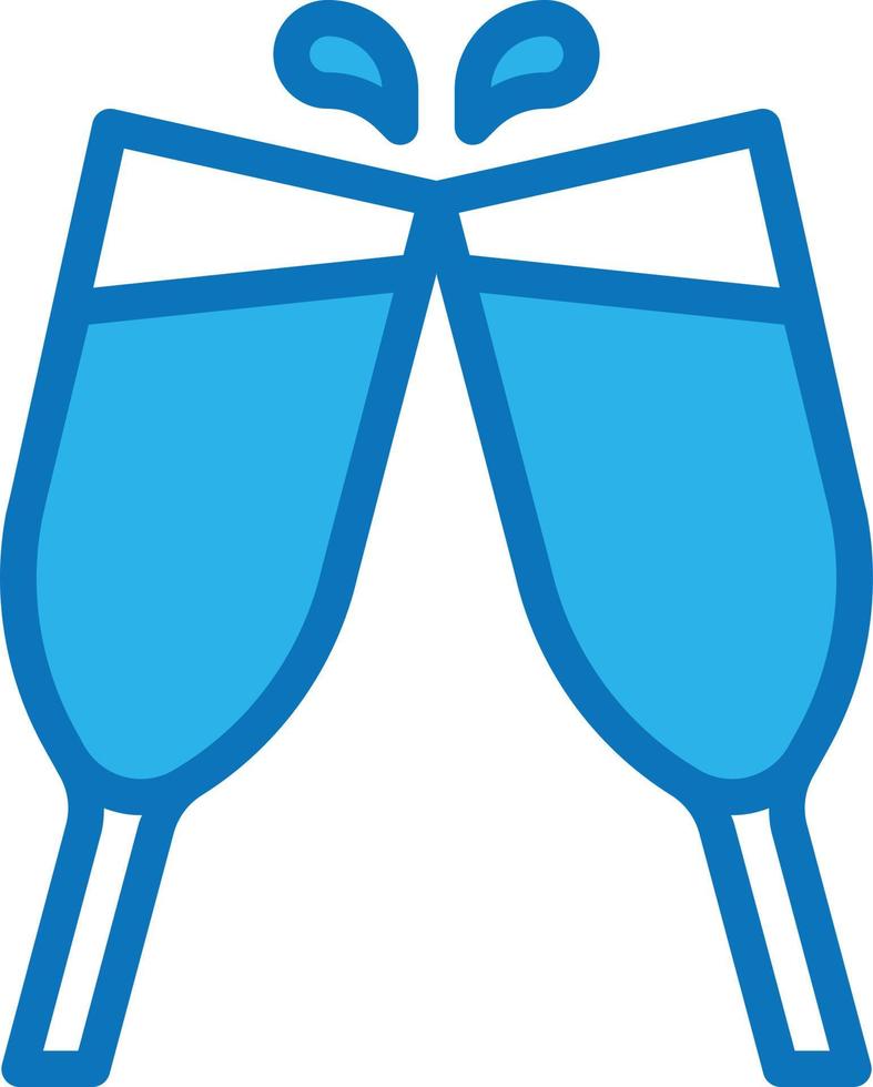 proost partij wijn viering alcohol - blauw icoon vector
