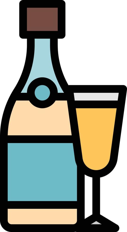 Champagne partij drank alcohol drankjes - gevulde schets icoon vector