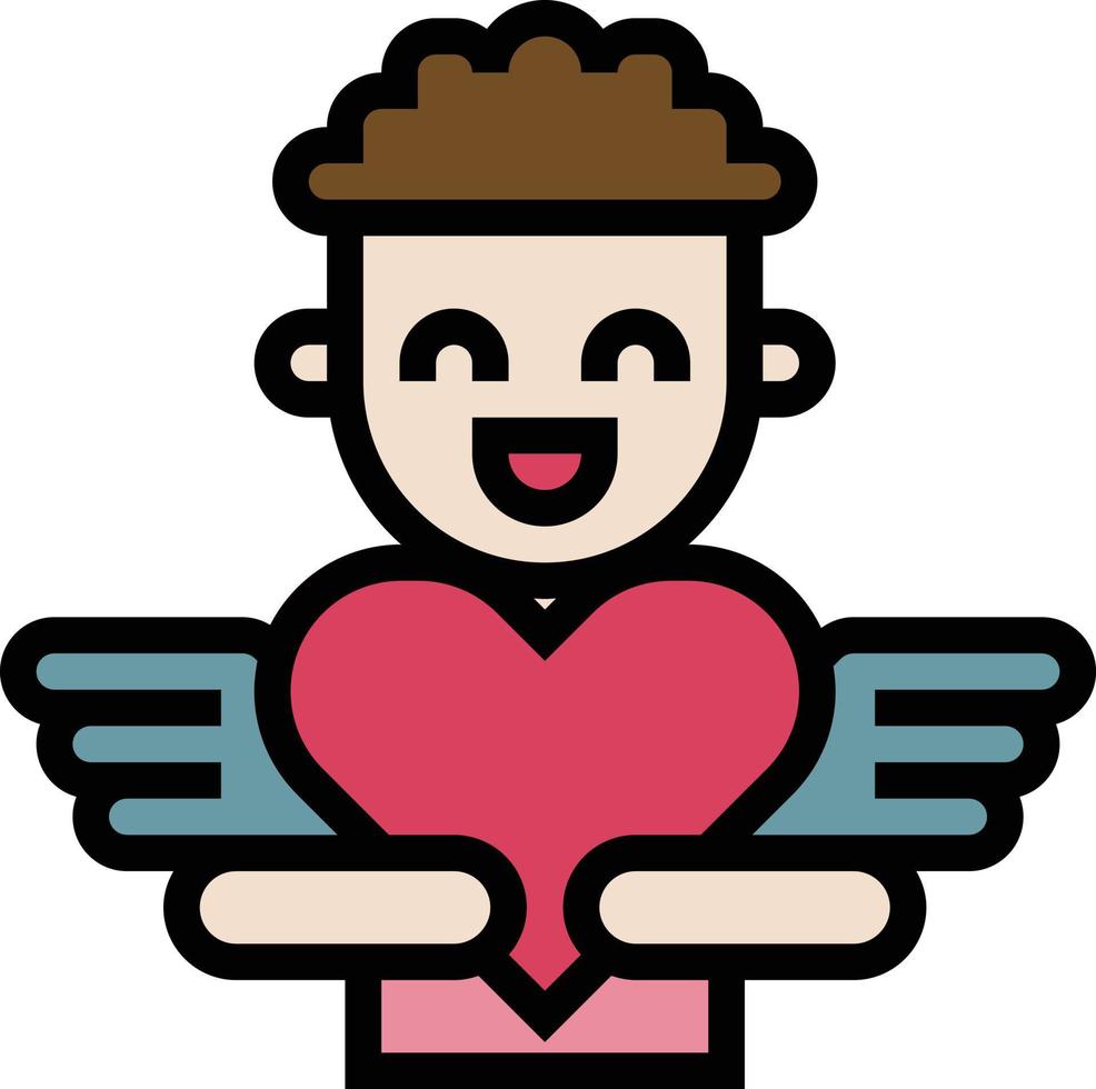 Cupido pijl vormen liefde hart boog geliefden lief liefde en romance - gevulde schets icoon vector