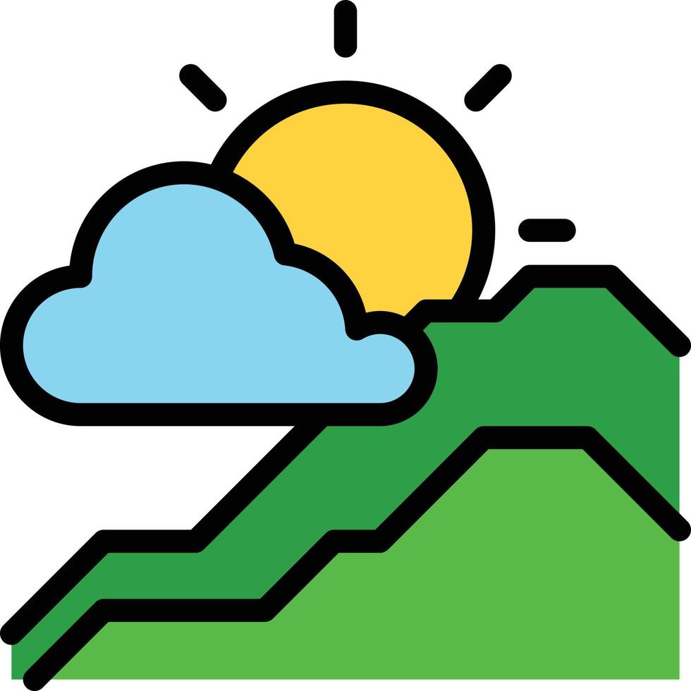 zonneschijn zon lucht hoog zonsopkomst - gevulde schets icoon vector