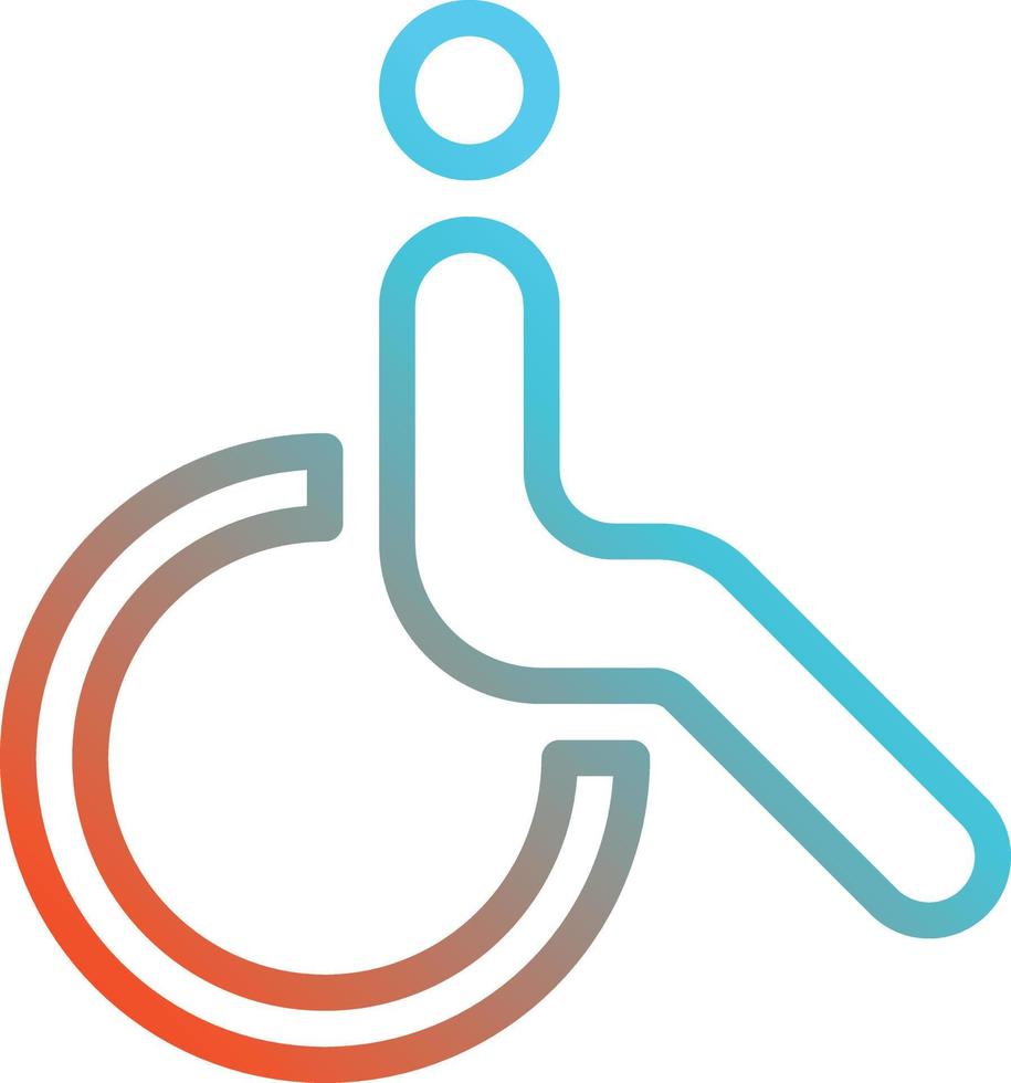 gehandicapt persoon rolstoel - helling icoon vector