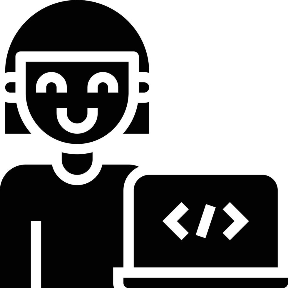 ontwikkelaar codering programmeur software ontwikkeling - solide icoon vector
