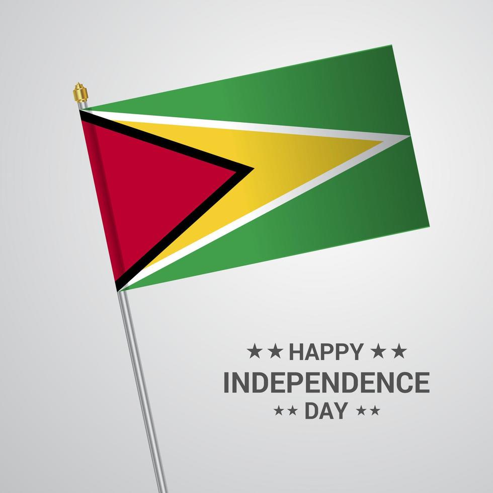 Guyana onafhankelijkheid dag typografisch ontwerp met vlag vector