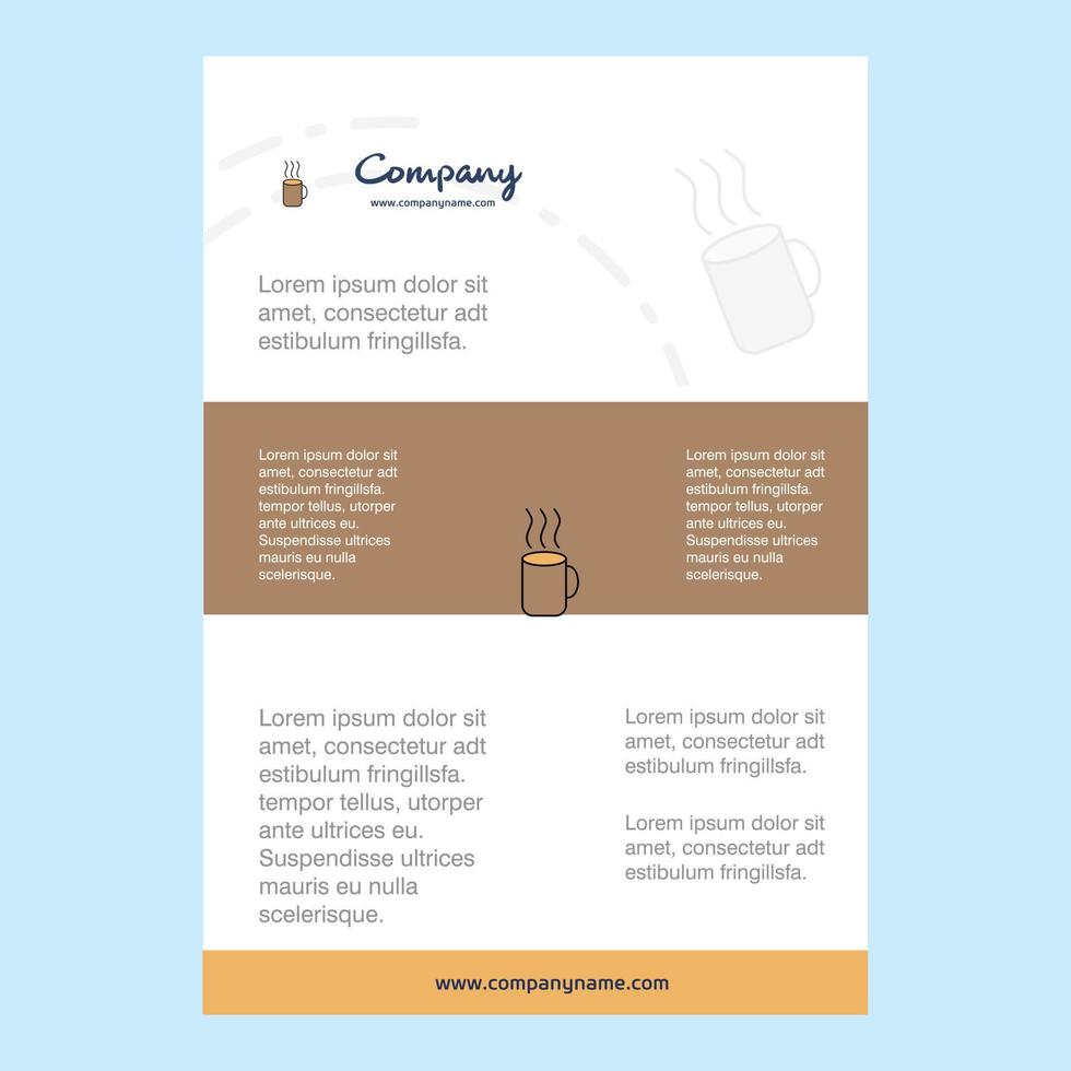 sjabloon lay-out voor koffie comany profiel jaar- verslag doen van presentaties brochure brochure vector achtergrond