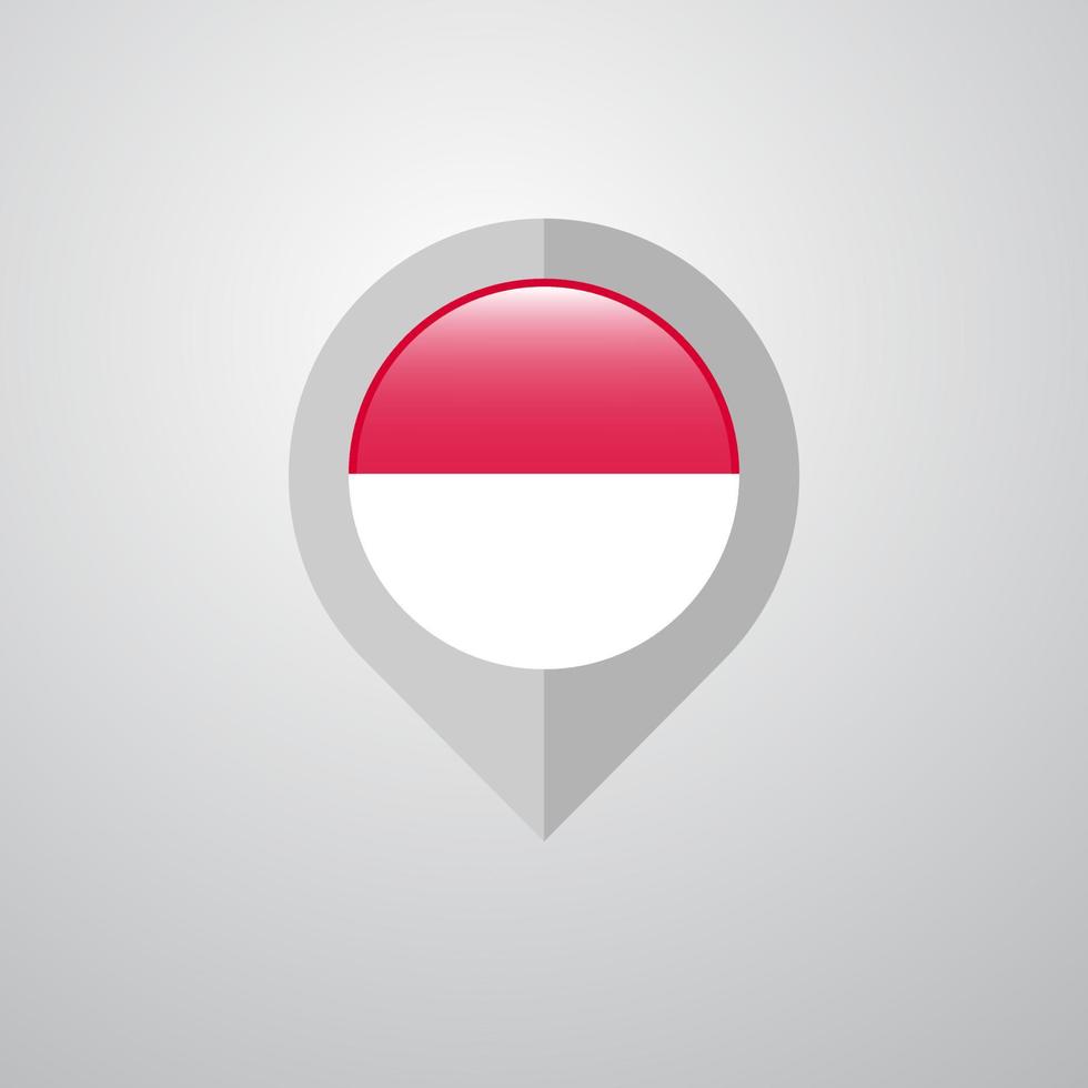 kaart navigatie wijzer met Monaco vlag ontwerp vector