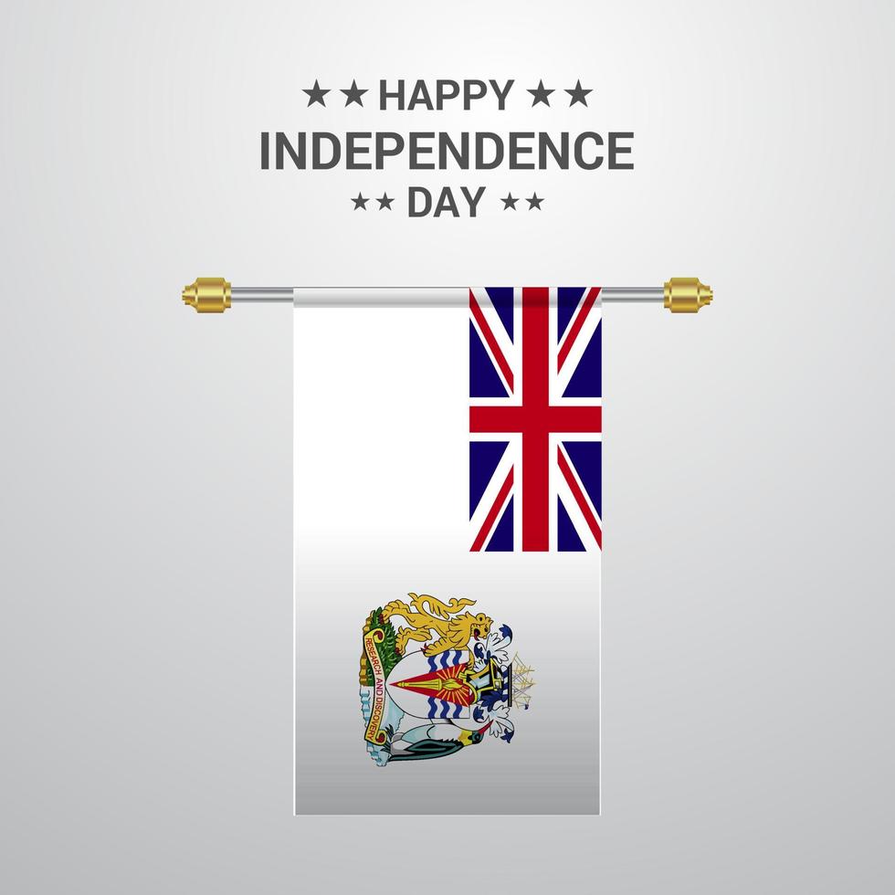 Brits antarctisch gebied onafhankelijkheid dag hangende vlag achtergrond vector