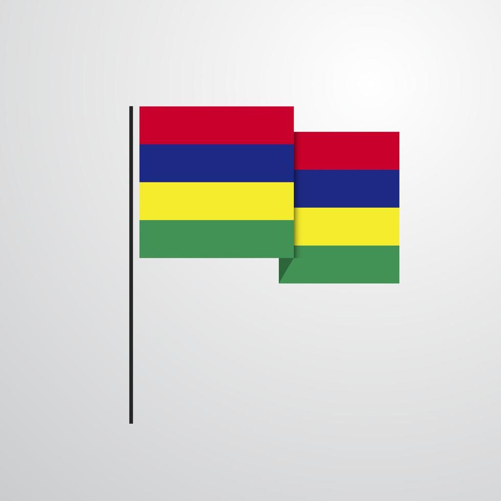 Mauritius golvend vlag ontwerp vector