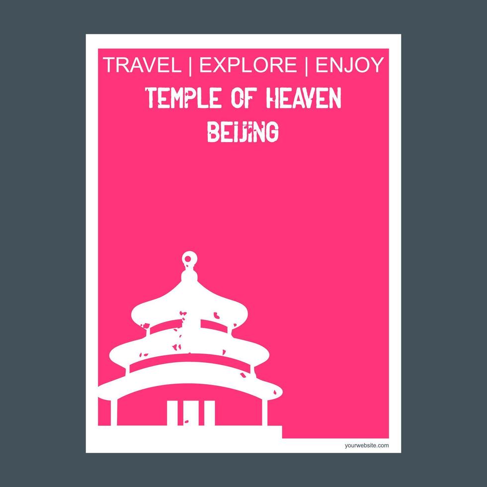 tempel van hemel Beijing China monument mijlpaal brochure vlak stijl en typografie vector