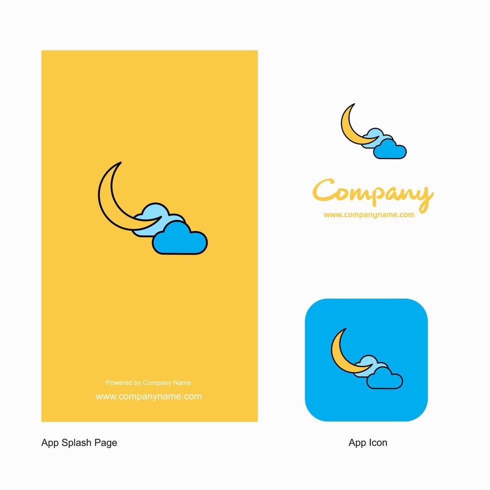halve maan bedrijf logo app icoon en plons bladzijde ontwerp creatief bedrijf app ontwerp elementen vector