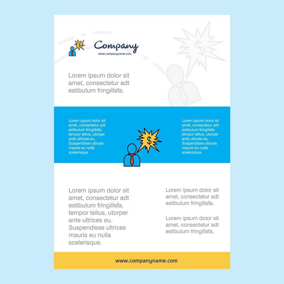 sjabloon lay-out voor denken over dollar comany profiel jaar- verslag doen van presentaties brochure brochure vector achtergrond