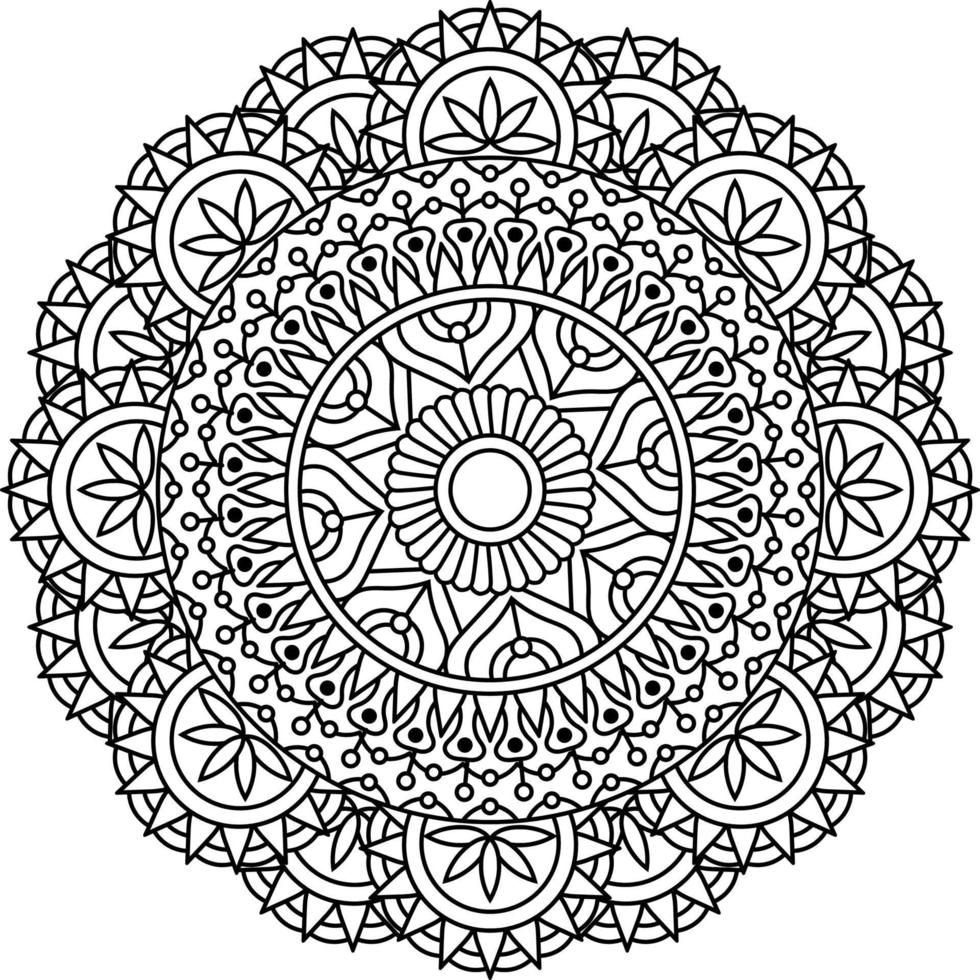 mandala kleur bladzijde, hand- getrokken illustratie vector