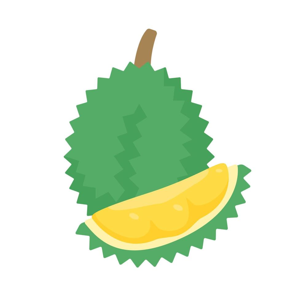 geel durian met doornen heerlijk tropisch fruit vector