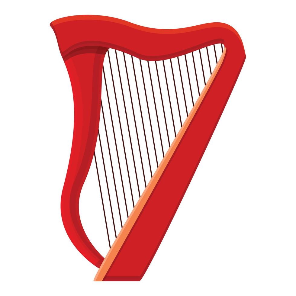 melodie harp icoon, tekenfilm stijl vector