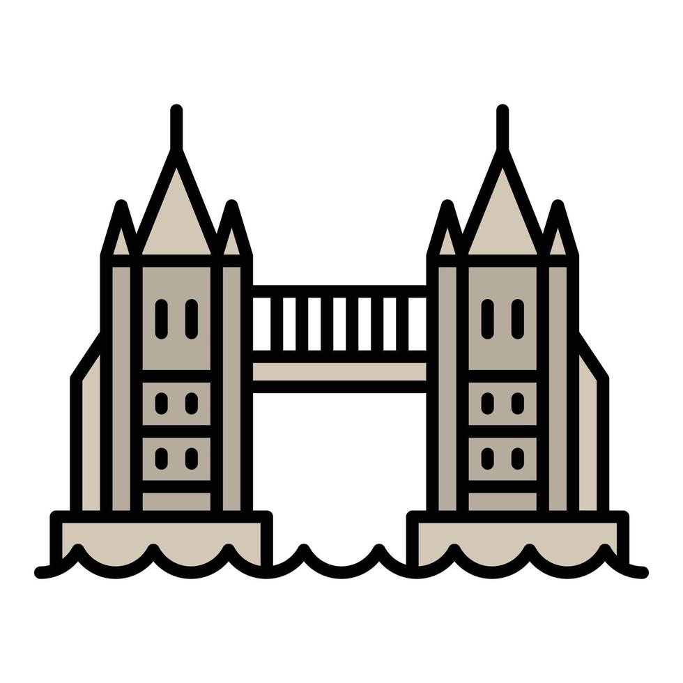 Londen brug icoon, schets stijl vector