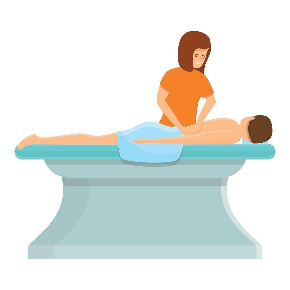 chiropractor masseur icoon, tekenfilm stijl vector