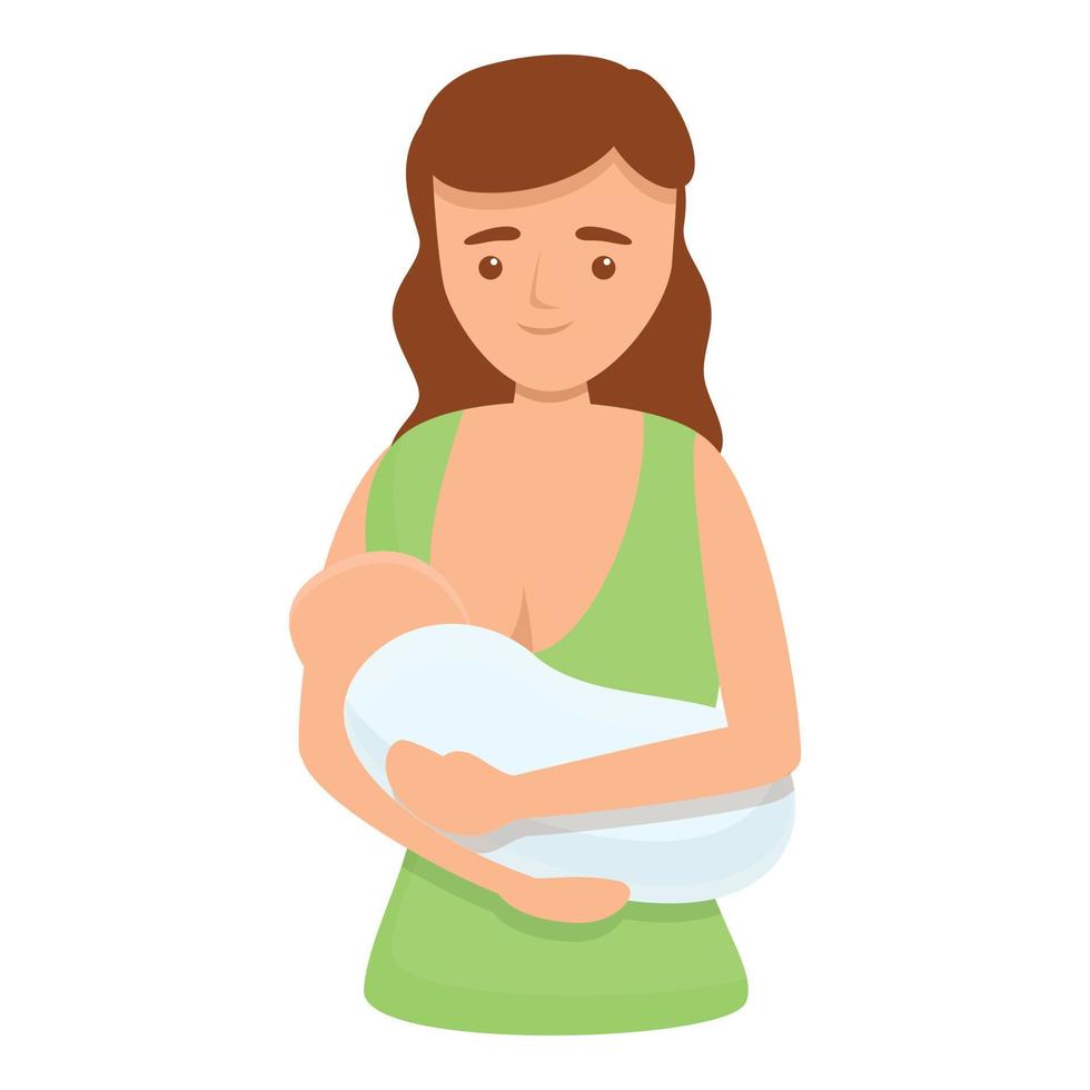 baby moeder voeden icoon, tekenfilm stijl vector