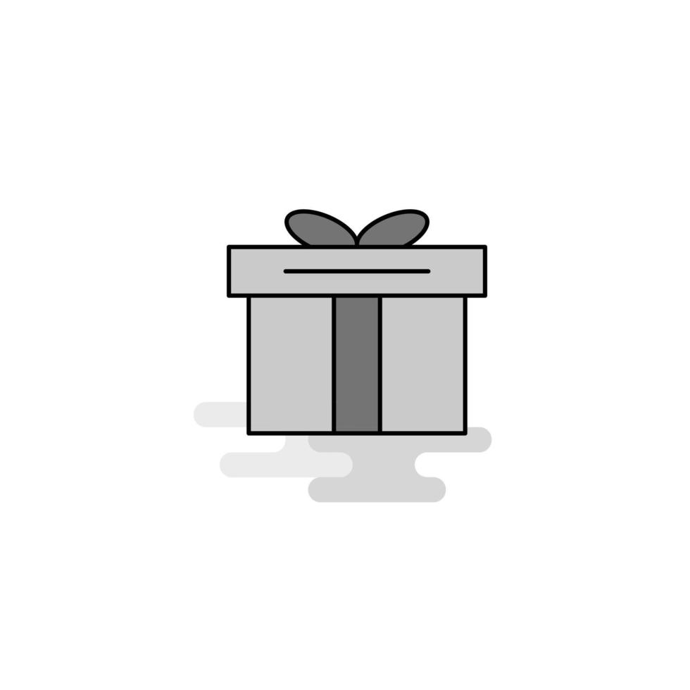 giftbox web icoon vlak lijn gevulde grijs icoon vector