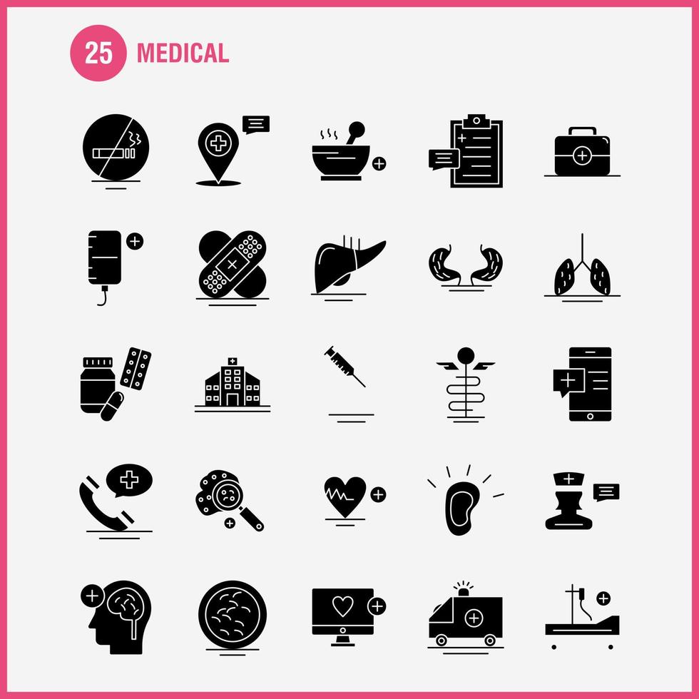 medisch solide glyph pictogrammen reeks voor infographics mobiel uxui uitrusting en afdrukken ontwerp omvatten klembord tijd bord klok tablet medisch geneeskunde capsule verzameling modern infographic logo en p vector