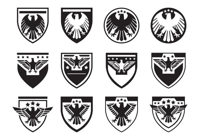 Zwarte Eagle Seal Symbol Vector Set