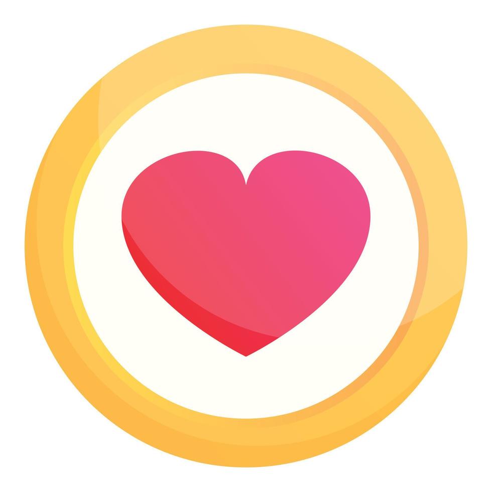 Product Leuk vinden hart recensie icoon, tekenfilm stijl vector