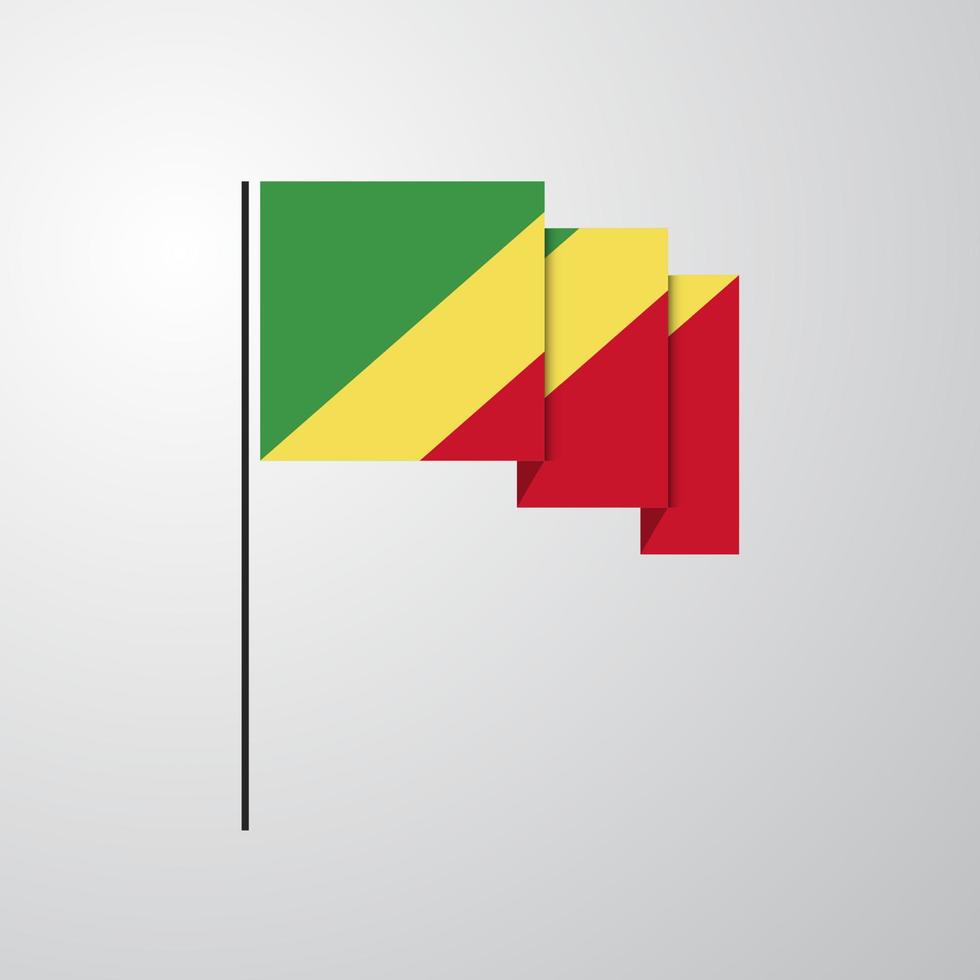 republiek van de Congo golvend vlag creatief achtergrond vector