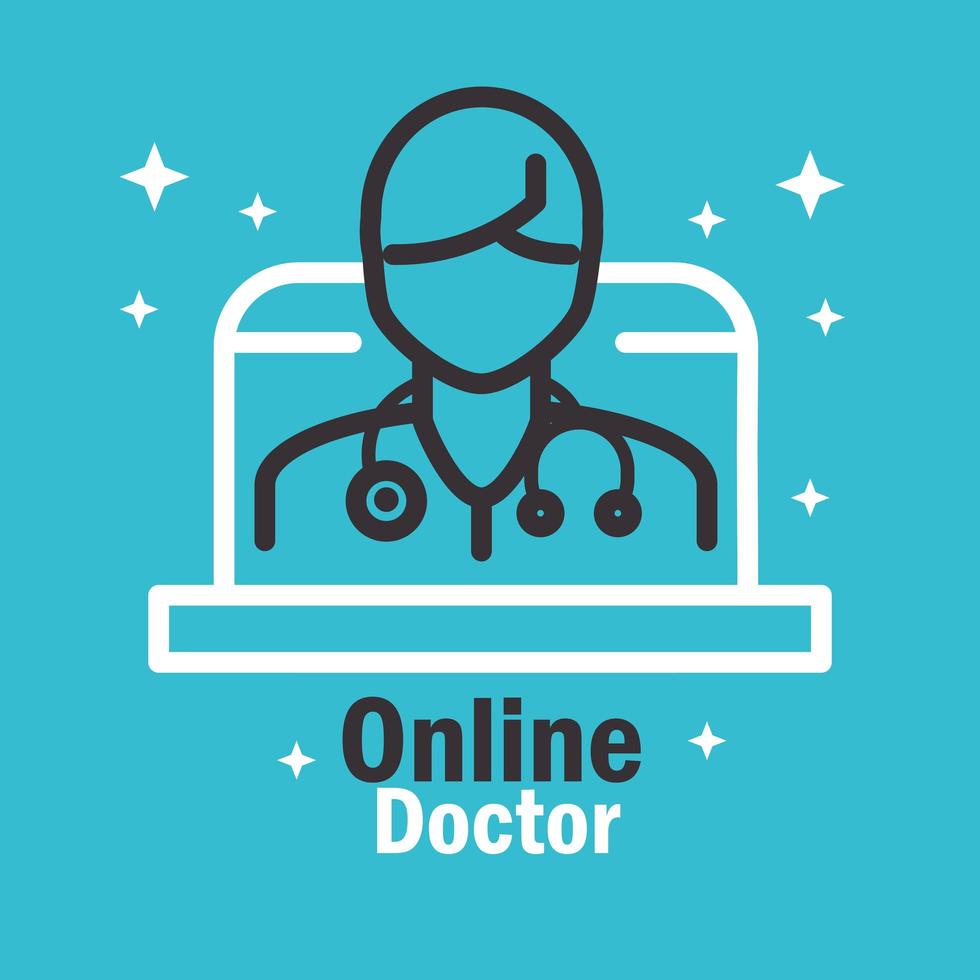 online doktersbanner met pictogram vector