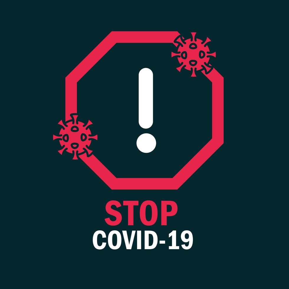 stop covid-19 met pictogramteken vector