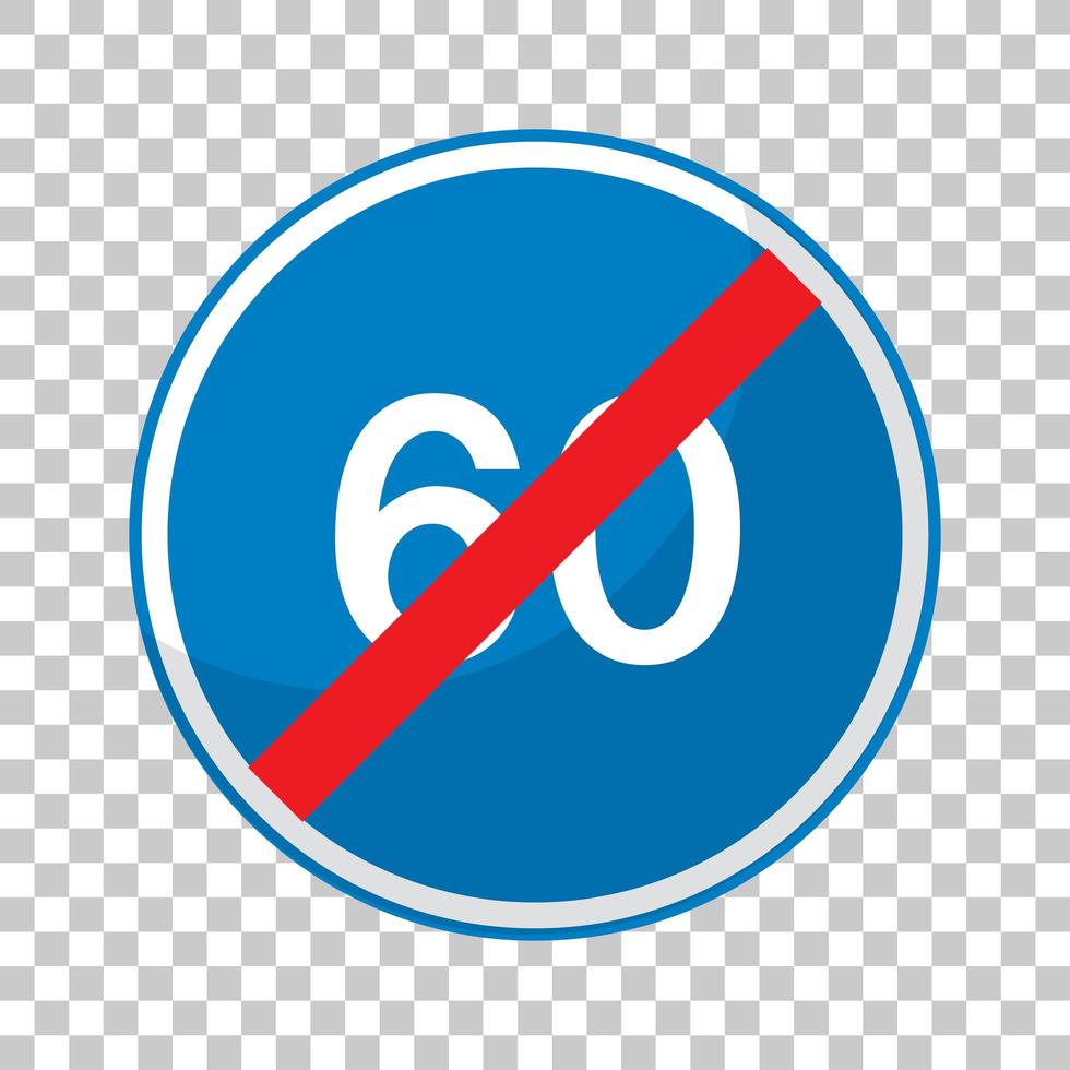 blauwe maximumsnelheid 60 verkeersbord vector