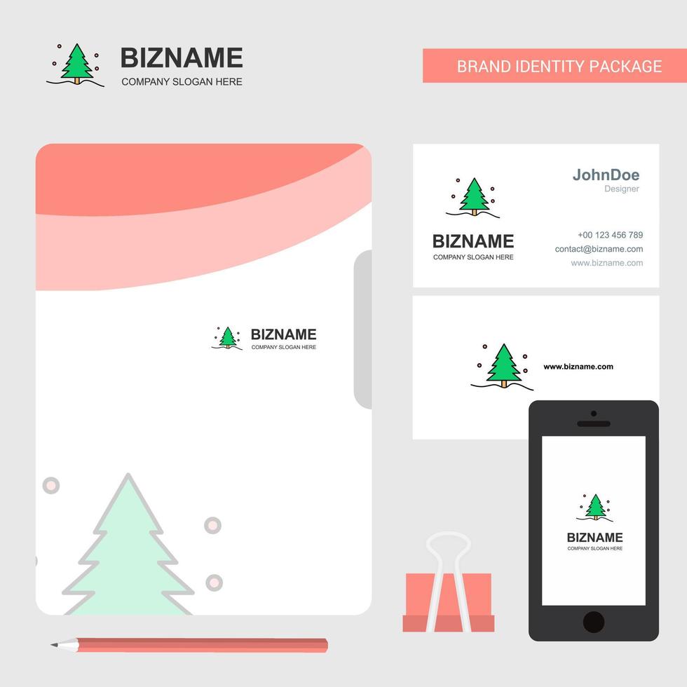 Kerstmis boom bedrijf logo het dossier Hoes bezoekende kaart en mobiel app ontwerp vector illustratie