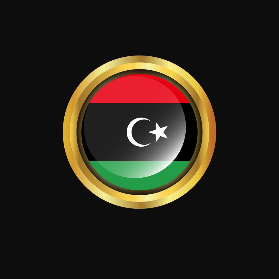 Libië vlag gouden knop vector